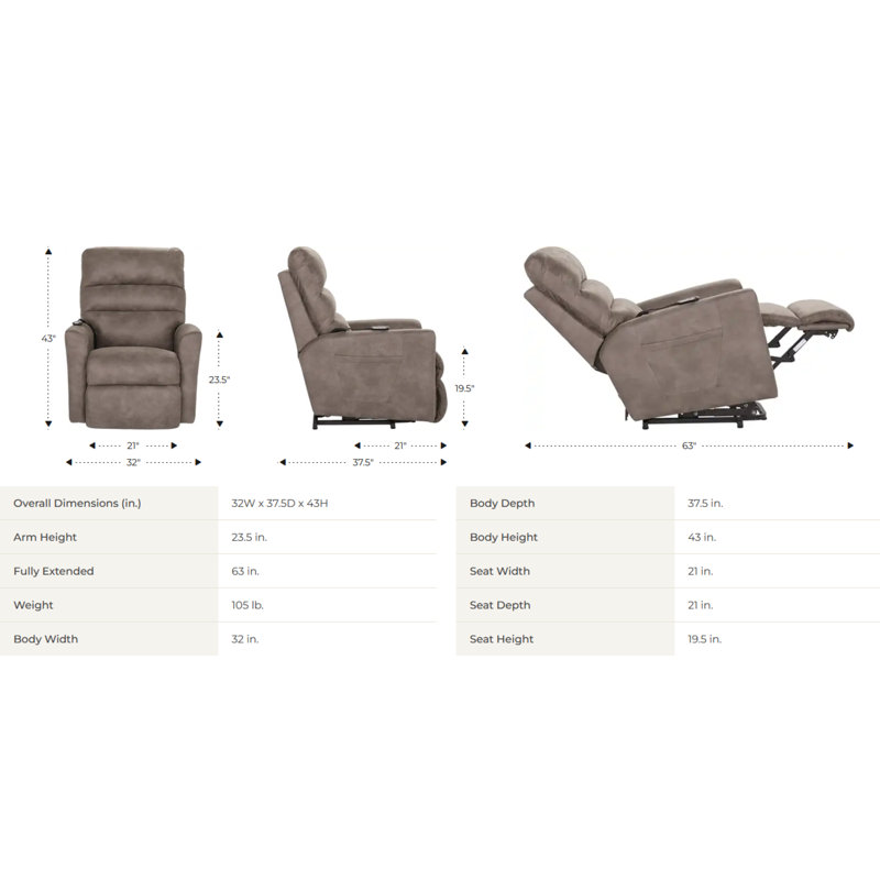 La-Z-Boy Liam Bronze Power Lift Recliner | Wayfair